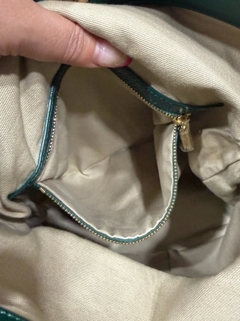 Tory Burch Emerald Green Leather Fold-Over Crossbody with Logo